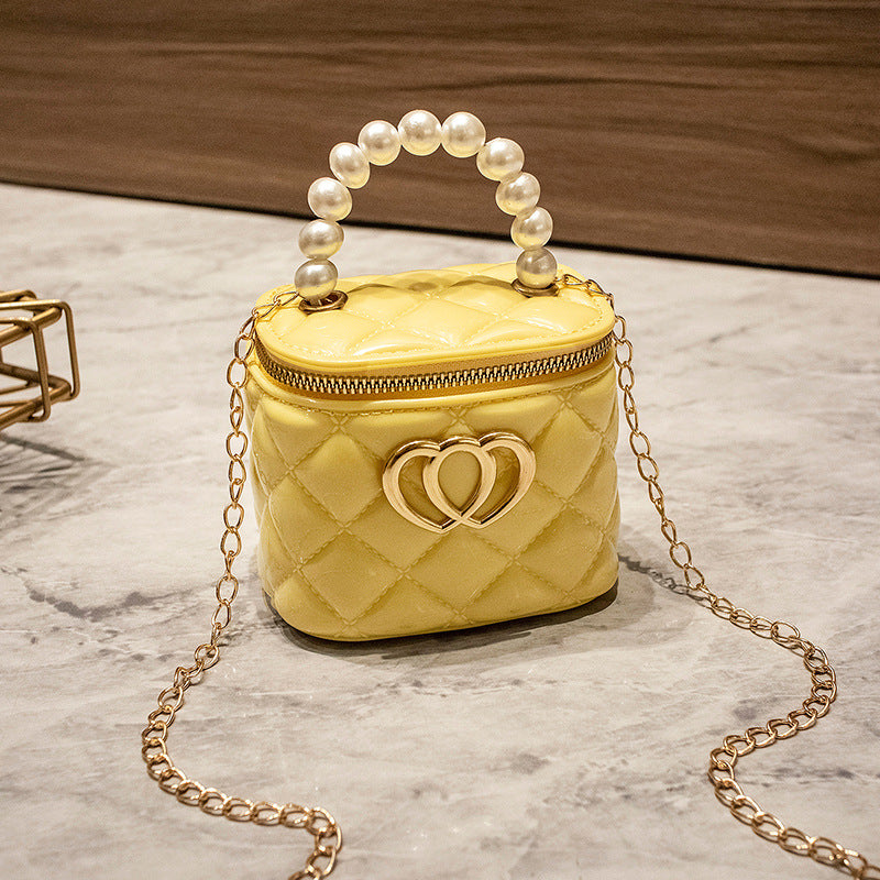 Fashion Mini Small Bag New Rhombus Bucket Gel Bag Pairs of Love Decorative Small Bag Shoulder Crossbody Women's Bag