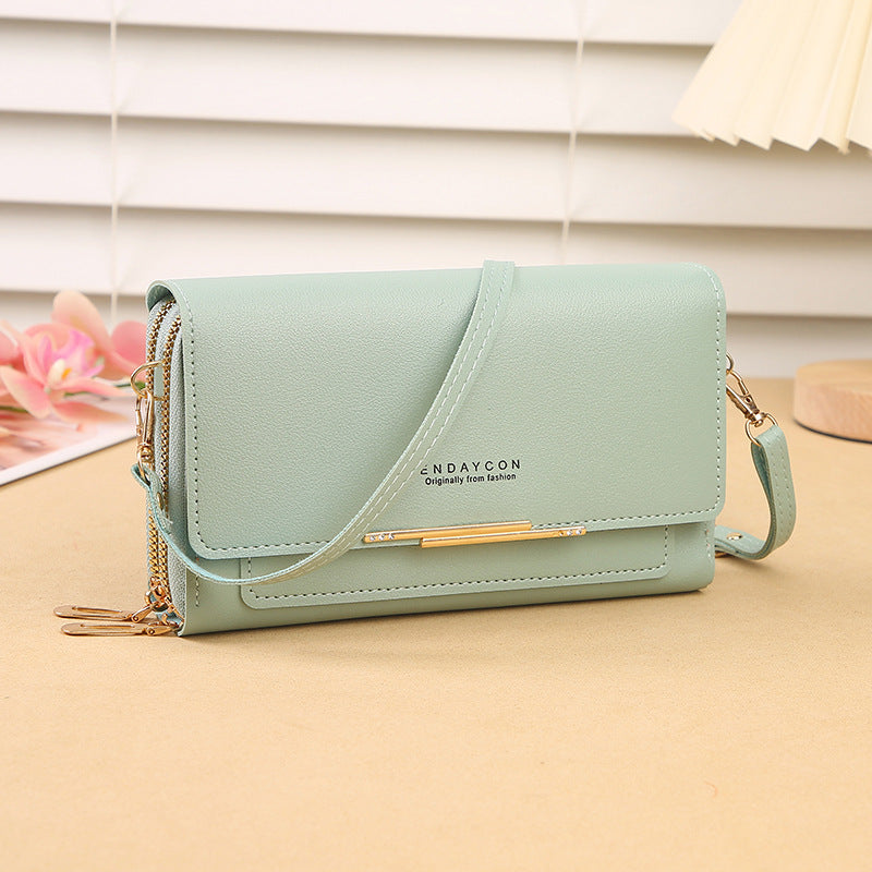 New Ladies Stylish and Versatile Crossbody Wallet Chain Design Card Storage City Simple Style Everyday Joker