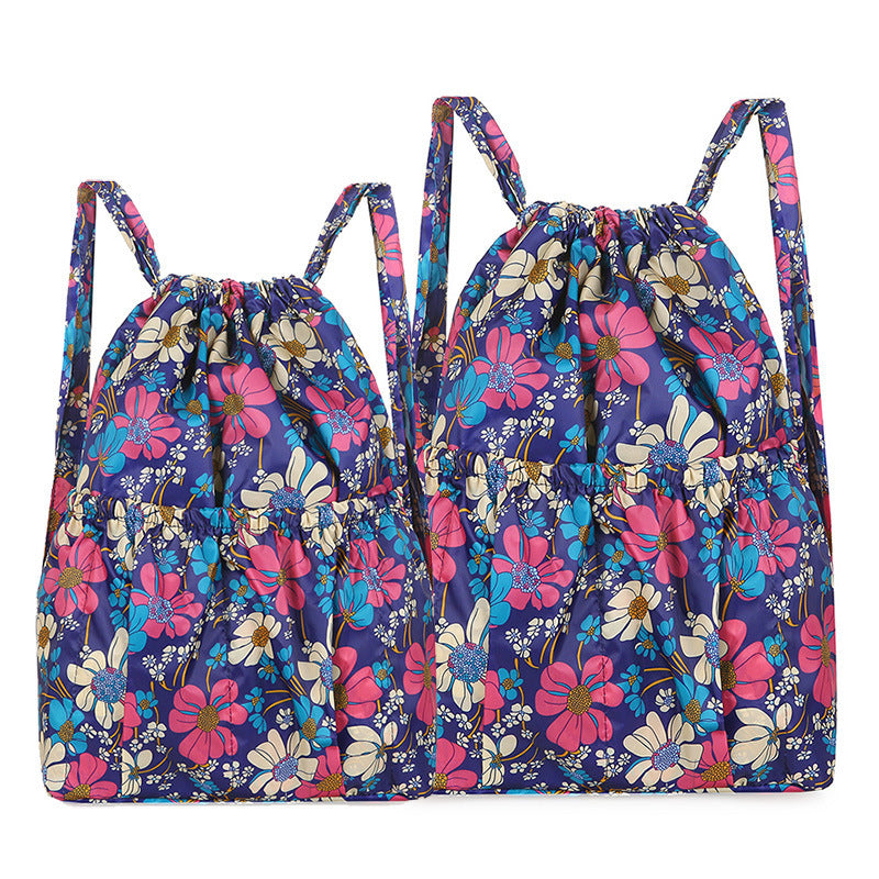 Women's Backpack Fashion Drawstring Backpack Hot Air Balloon Printing Lightweight and Large Capacity Suitable for Daily Travel