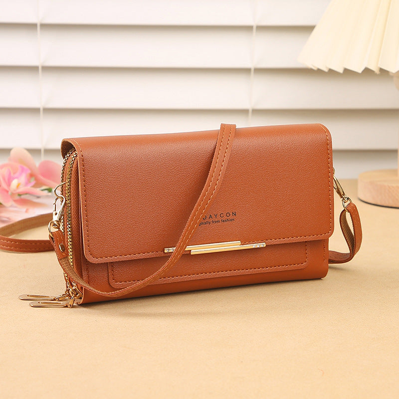 New Ladies Stylish and Versatile Crossbody Wallet Chain Design Card Storage City Simple Style Everyday Joker