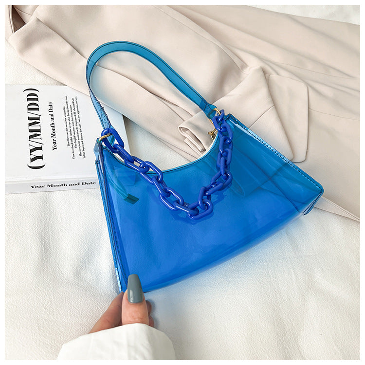 Summer New Transparent PVC Women's Bag Fashion Underarm Cute Daily Shoulder Bag