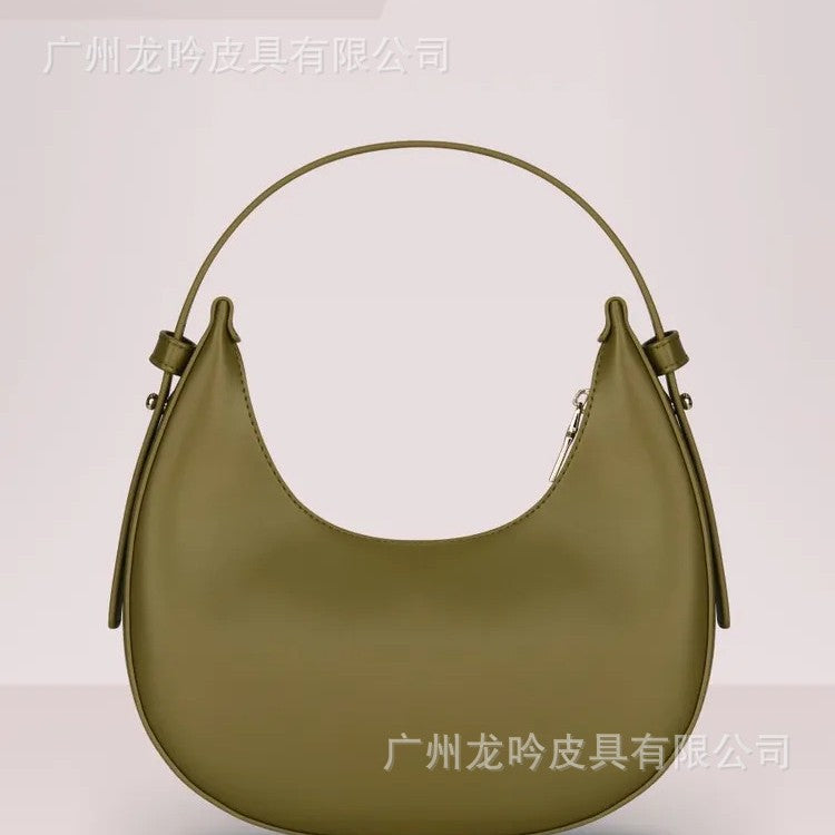 2025 Autumn New Fashion Crescent Moon Bag for Women, Large Capacity Handheld Shoulder Bag with Zipper Closure and Inner Pockets