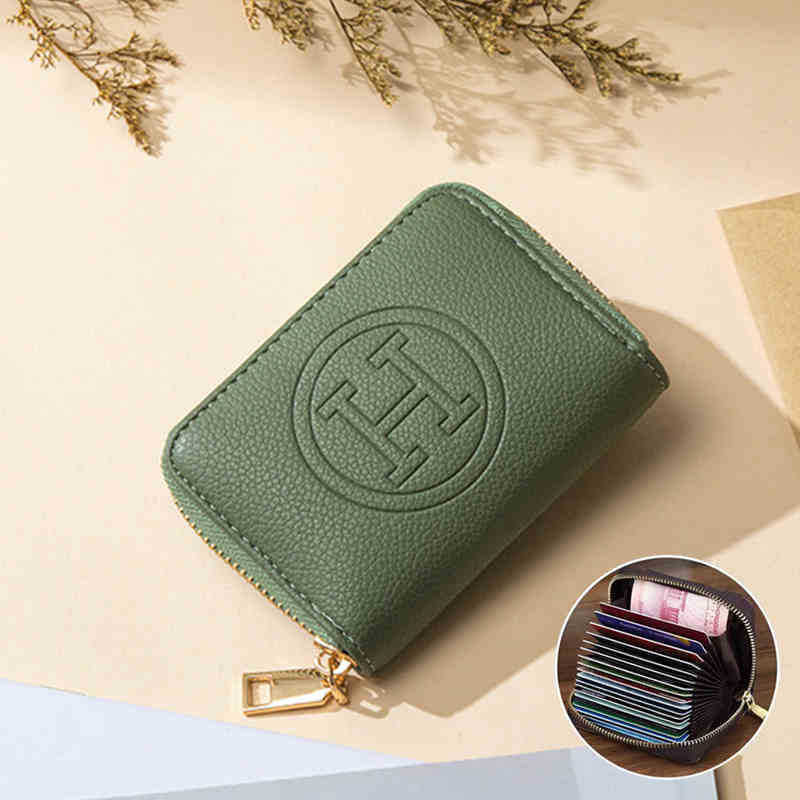 New Exquisite Small Multiple Card Slots Organ Zipper Card Holder Large Capacity Bank Card Document Package