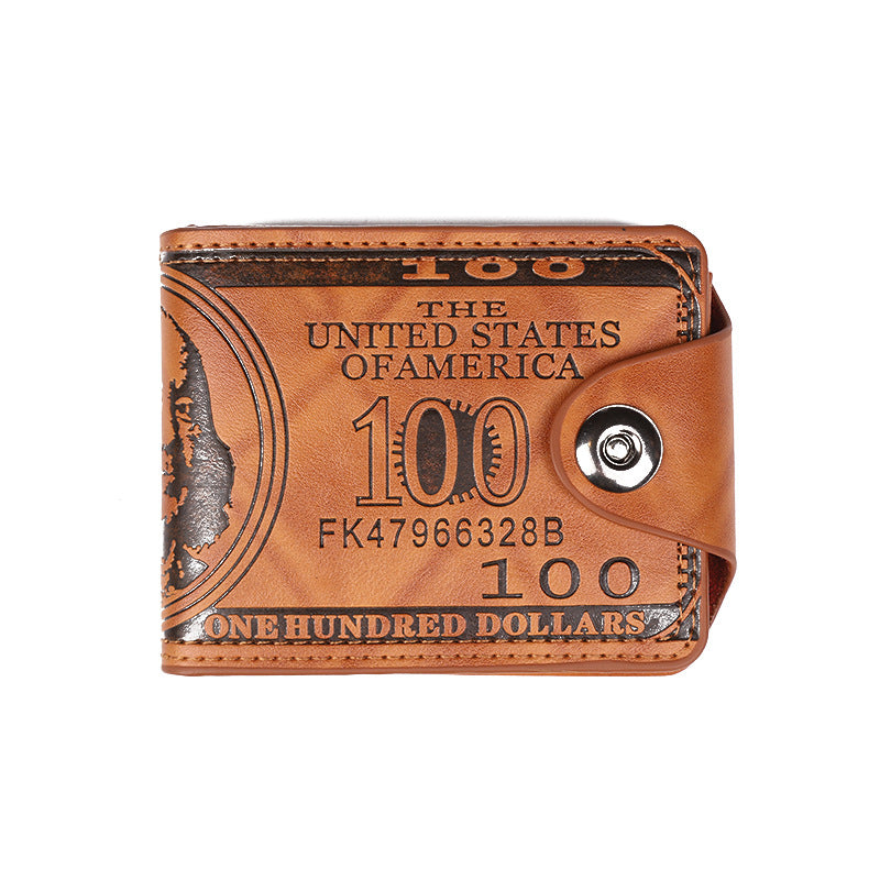 Retro US Dollar Design PU Wallet for Men, Lightweight and Multi-functional Bifold with Vintage Style