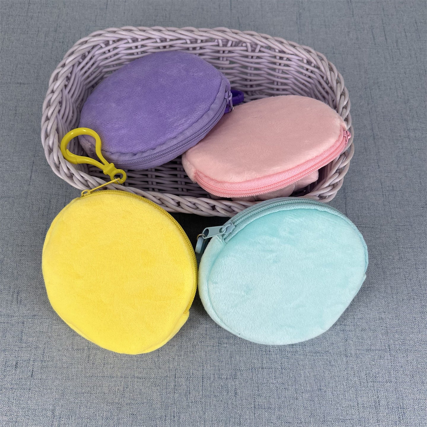 Cute Plush Shell Women's Coin Purse Pearl Design Children Daily Storage Small Bag Cartoon Hanging Ornaments