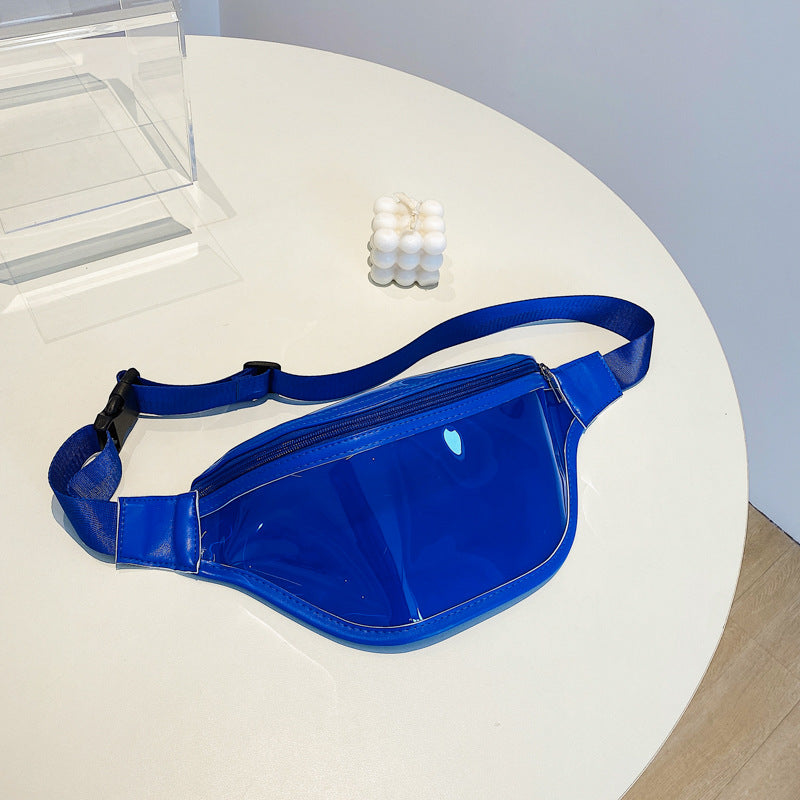 Transparent Chest Bag 2024 New Popular Fashion Lady Crossbody Tide PVC Solid Color Beach Gel Bag