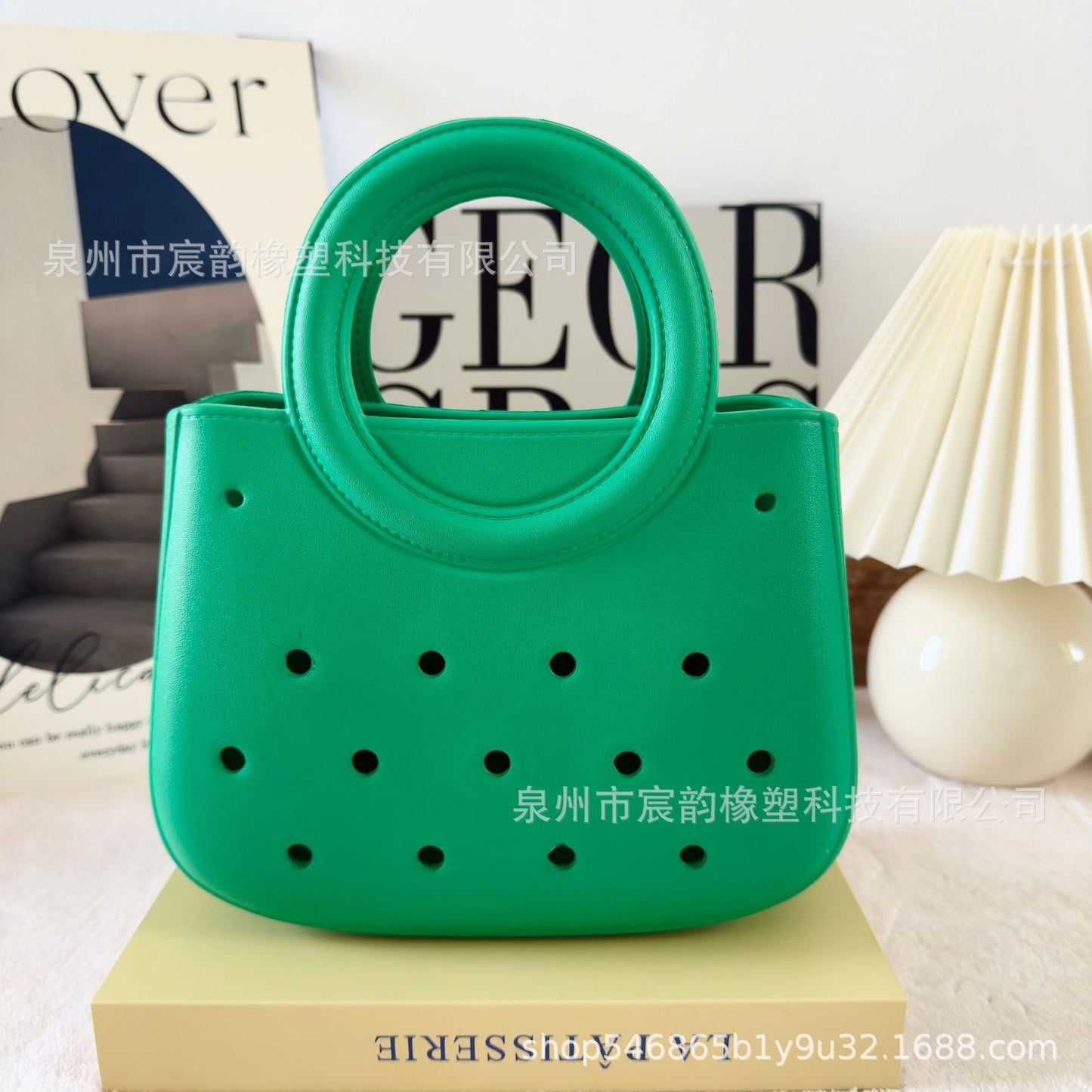 Eva Beach Bag Outdoor Seaside Vacation Ring Handbag Large Capacity Breathable Women's Shoulder Hole Bag