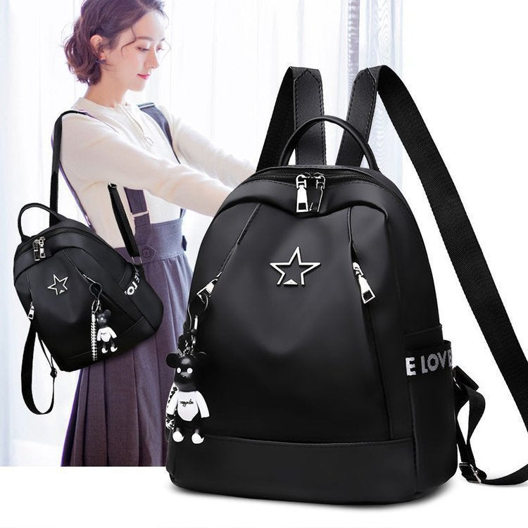 Oxford Cloth Backpack Women's New Simple Fashion Solid Color Trendy Korean Style Student All-Match Schoolbag