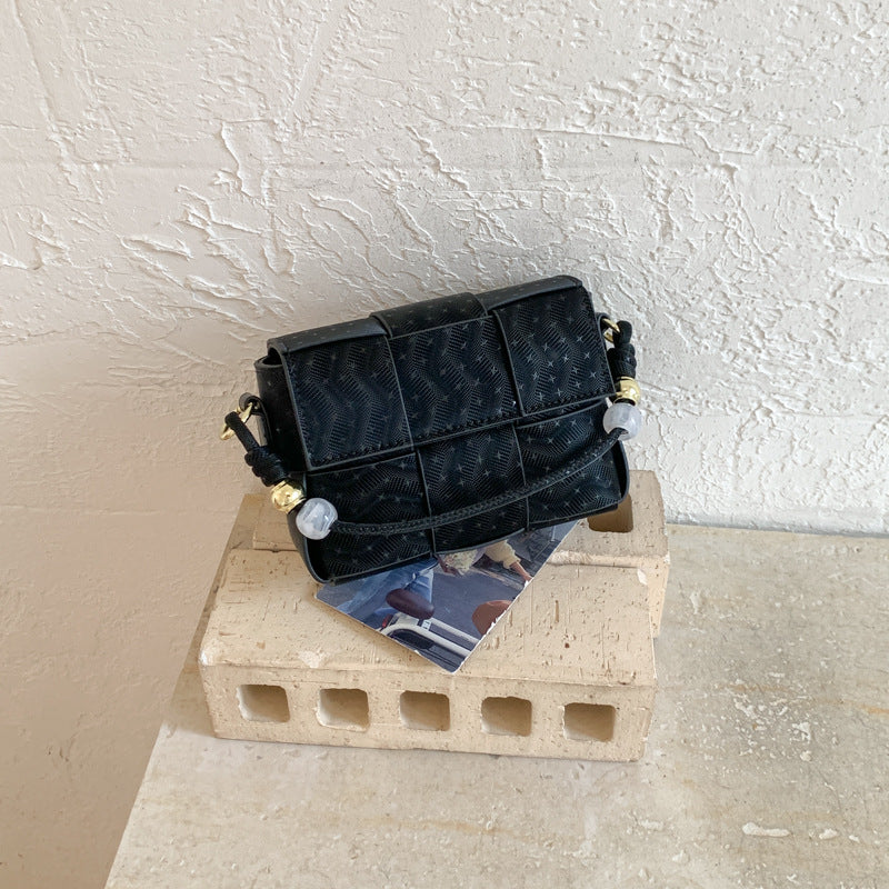 Korean Style Knitted Messenger Bag New Small Square Bag Cute Pendant Everyday Joker Fashion Handbag