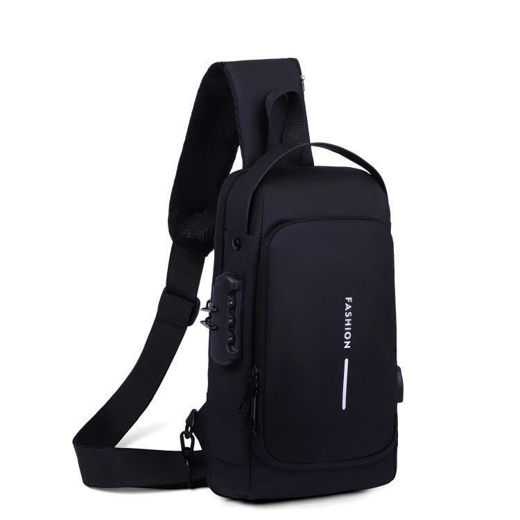 Chest Bag Men's Anti-Theft Outdoor Leisure Shoulder Stylish and Versatile Password Lock Crossbody Bag