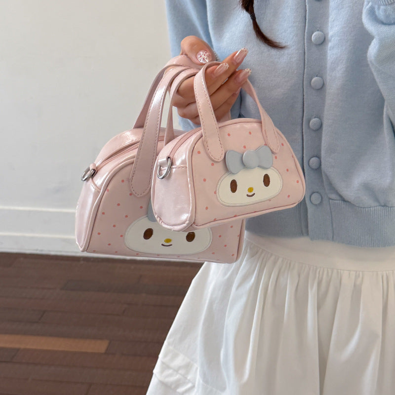 Cute Cartoon Mini Bowling Bag for Kids with Bow Design, Perfect for Daily Outings and Matching Family Style