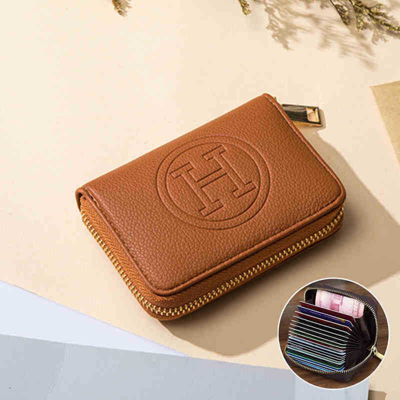 New Exquisite Small Multiple Card Slots Organ Zipper Card Holder Large Capacity Bank Card Document Package