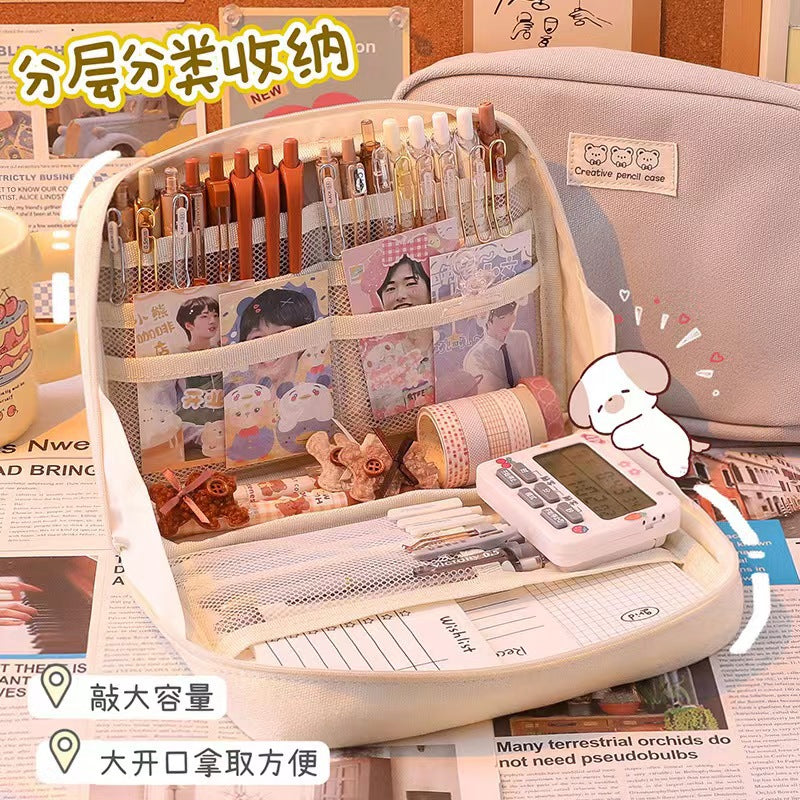 Large Capacity Multi-Functional Pencil Case with Creative Design for Students and Daily Use