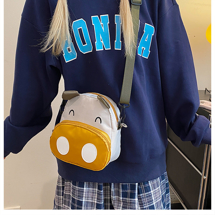 Cute Animal Cartoon Backpack for Kids - Stylish Dual-Shoulder Bag with Zipper Closure and Phone Pocket