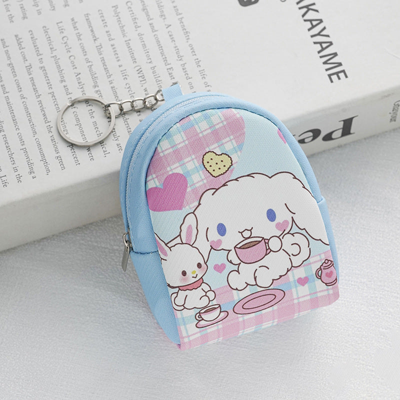 Cute Kuromi Mini Backpack Purse with Cartoon Design and Chain Keychain for Kids and Girls