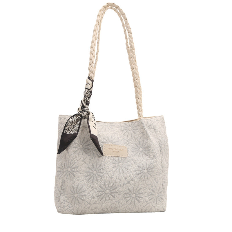 Women's Large Capacity Bag Spring and Summer New All-Match Commute Shoulder Bag College Student Class Tote Bag