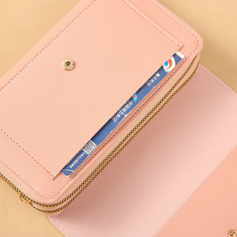 New Ladies Stylish and Versatile Crossbody Wallet Chain Design Card Storage City Simple Style Everyday Joker