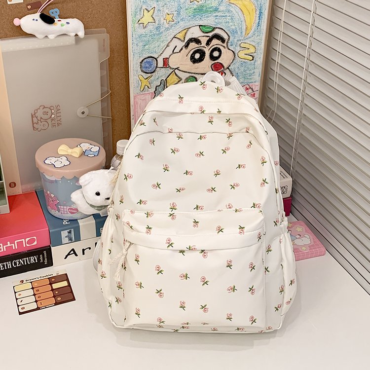 Japanese Floral Girl Backpack Childlike Cute Mori Style Style Suitable for Students' Daily Use