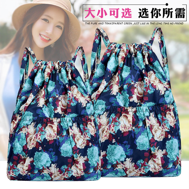 Women's Backpack Fashion Drawstring Backpack Hot Air Balloon Printing Lightweight and Large Capacity Suitable for Daily Travel