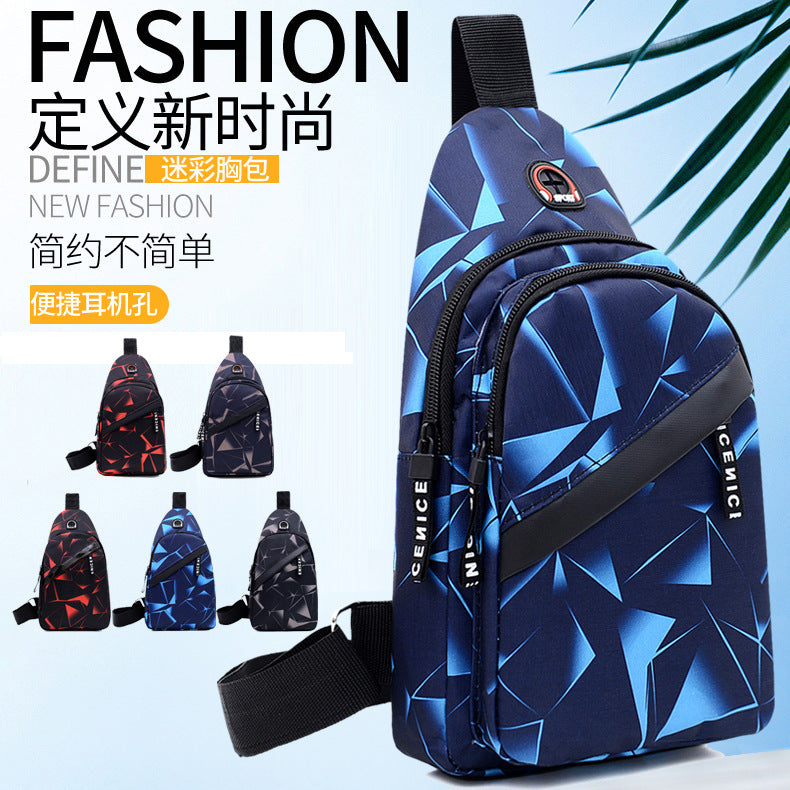 Chest Bag for Men and Women Lightweight Crossbody Bag with Earphone Hole Suitable for Outdoor Travel Daily Use
