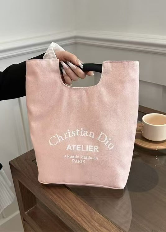 Hand Carry out Artistic Canvas Makeup for Work Mummy Bag Student Lunch Box Bag Portable Bucket Bento Casual Cloth Bag