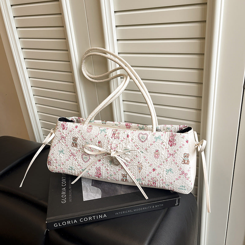 Korean Style Sweet Bow Bag Women's New Fashion Trendy All-Match Commute Shoulder Bag