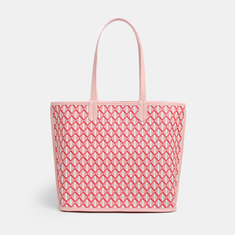 Women's Fashion Tote Bag New Large Capacity Shoulder Handbag Commute Minimalist Plaid Dog Teeth Bag