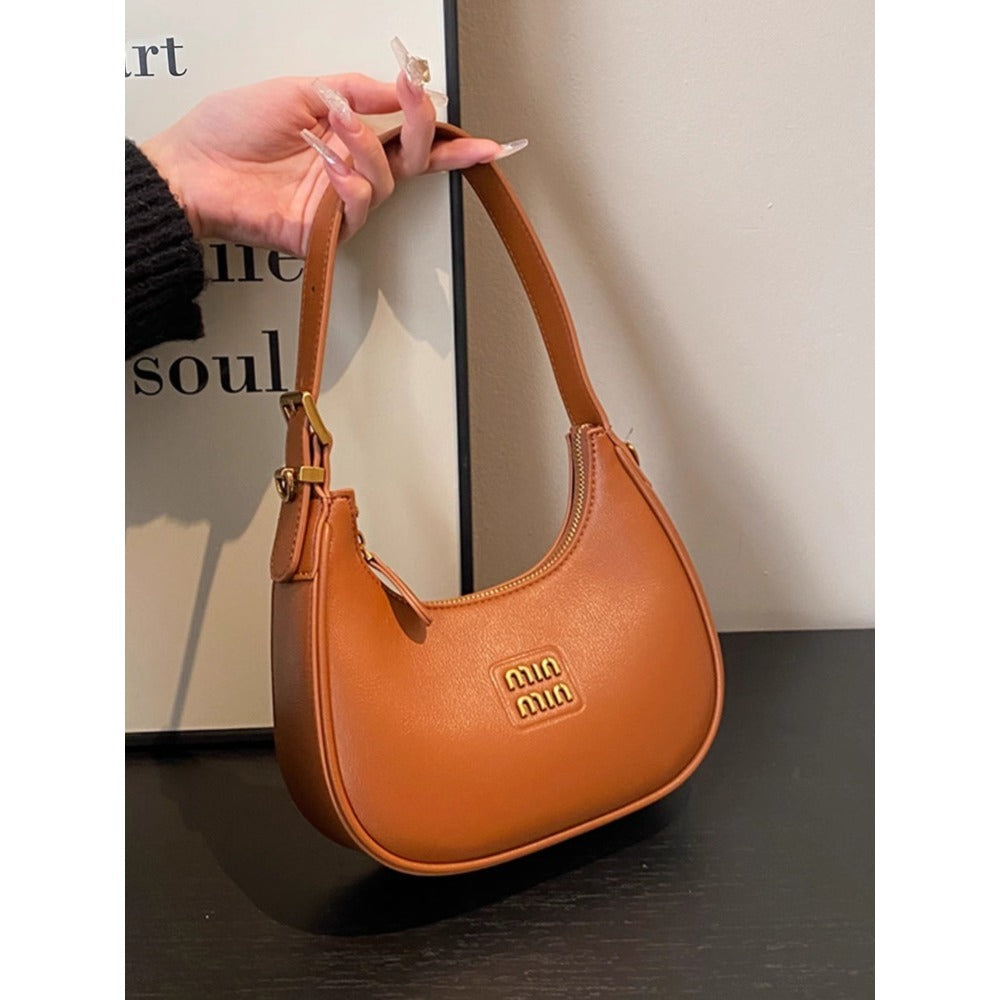 Dumpling Bag Women's New Fashion Commuter Black Crossbody Bag Hand Carrying Underarm Bag