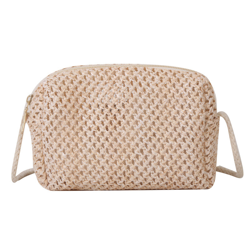 Summer Hand-Woven Bag Women's New Fresh Pastoral Style Crossbody Straw Bag Small Square Bag