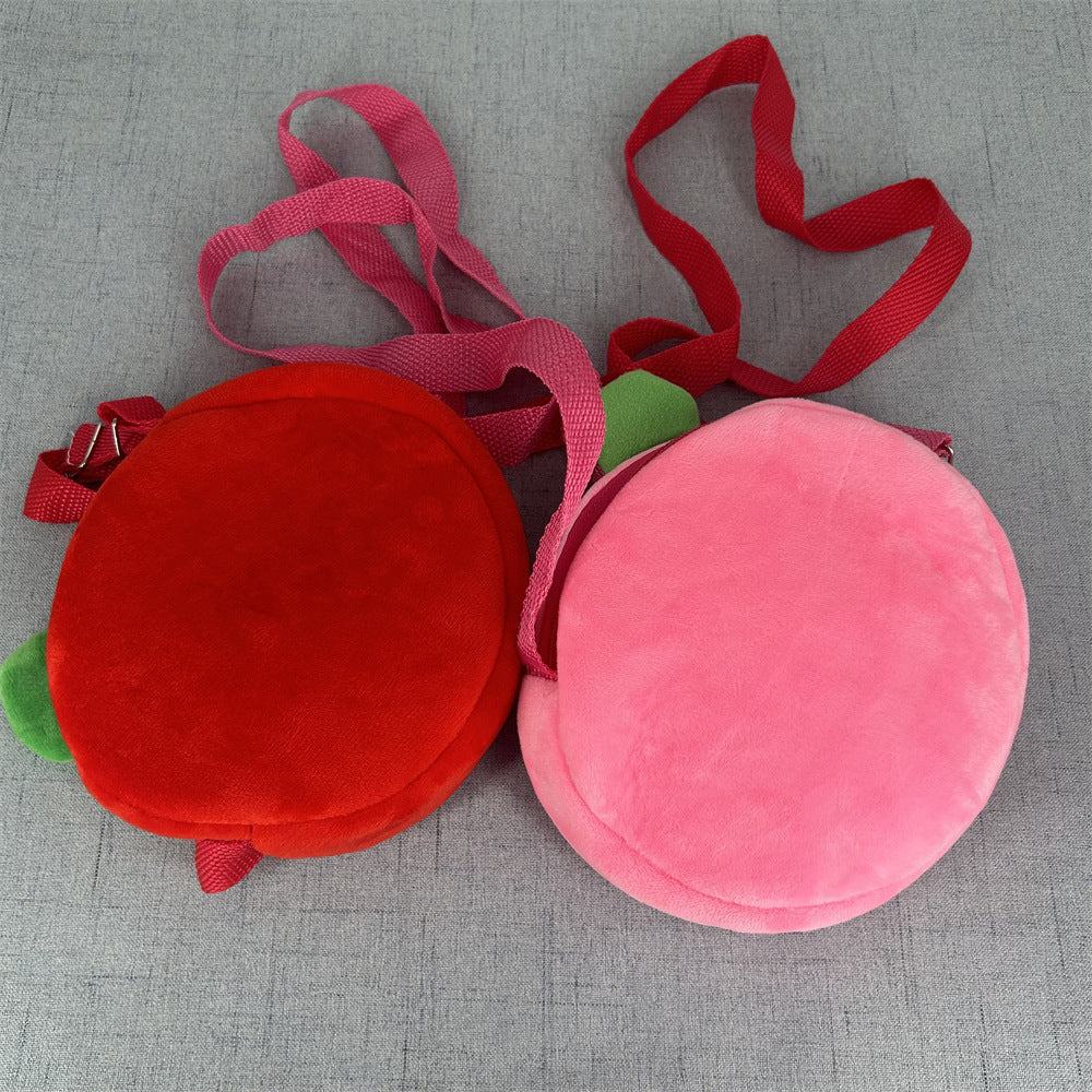 Cute Strawberry Plush Crossbody Bag for Kids and Adults, Fashionable Daily Accessory with Cartoon Design