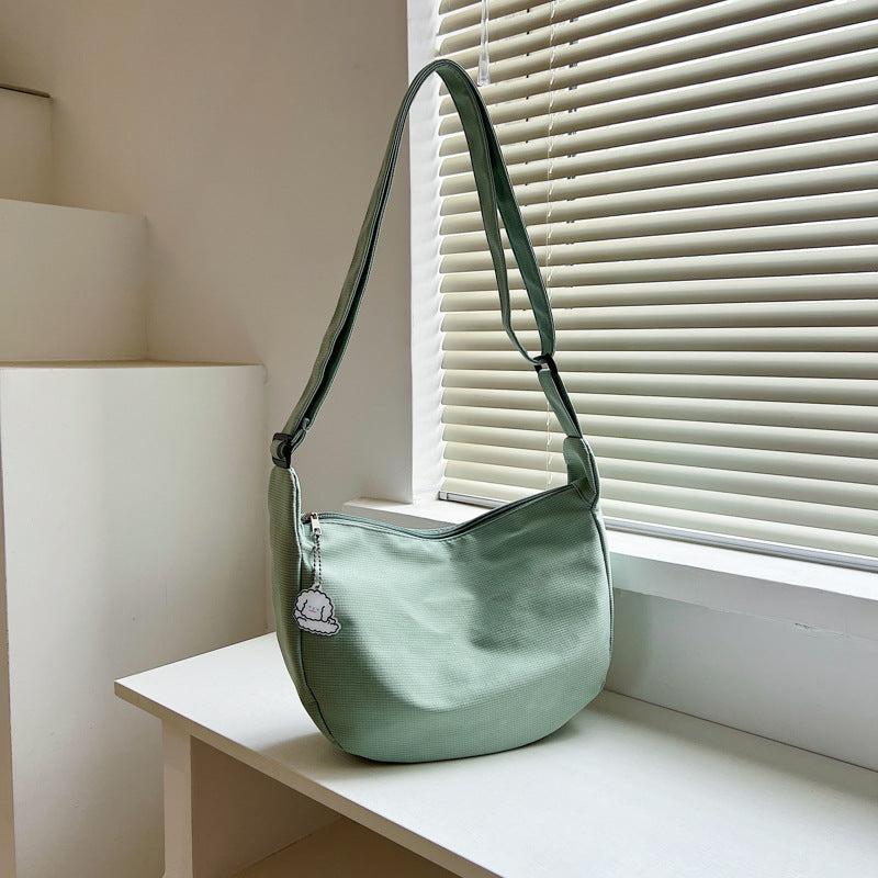 Dumpling Bag Men and Women Korean Shoulder Simple Pure Color Japanese Girl Students' Crossbody Bag