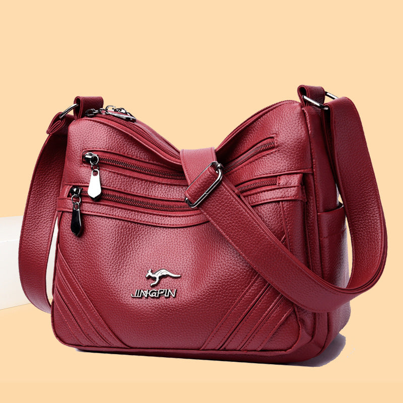 Women's Messenger Bag New Fashion Versatile Multi-Layer Large Capacity Middle-Aged Mom Shoulder Bag
