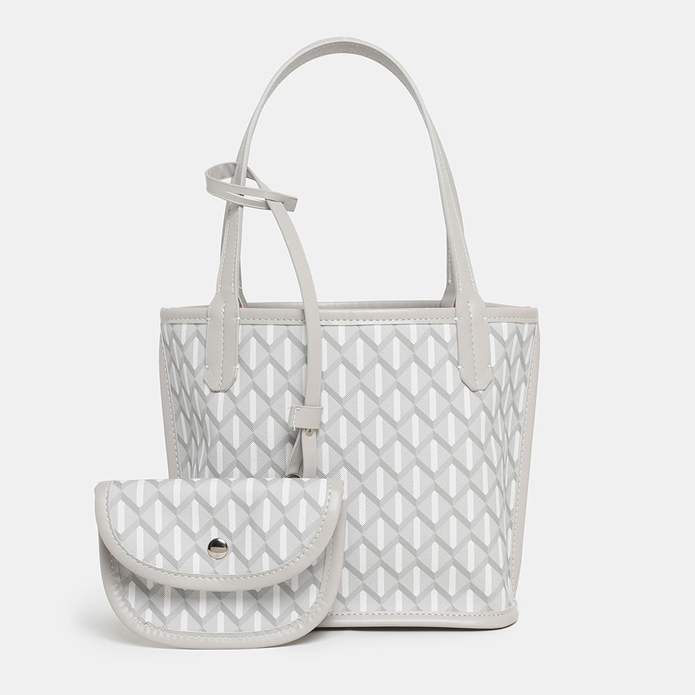New Tote Bag Women's Large Capacity Commuting Fashion Portable Bucket Bag Black and White Lattice Pattern Dog Teeth Bag