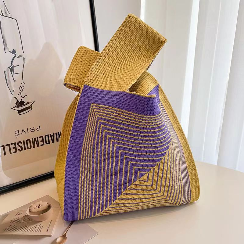 Vest Bag Women's Korean Knitted New Year Knitted Bag Hand Bag Knitted Oblique Bag