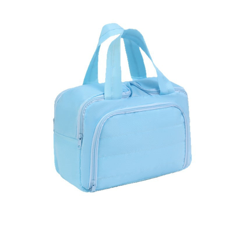 Large Capacity Travel Cosmetic Bag with Multiple Compartments for Makeup and Skincare Storage, Portable and Organized Design