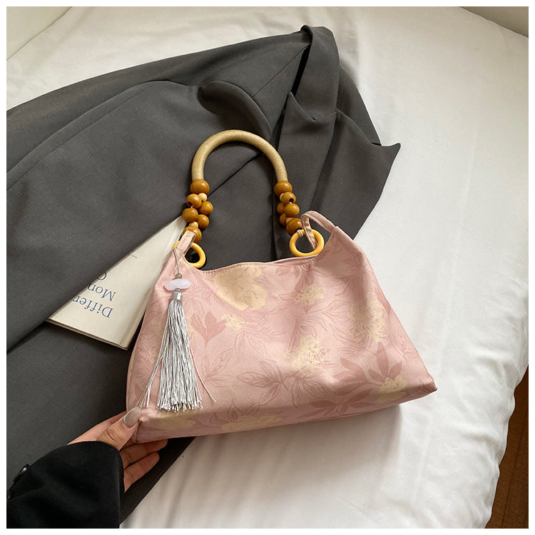New Chinese Style Large Capacity Women's New Summer Large Capacity Western Style Commuter Portable Shoulder Underarm Bag