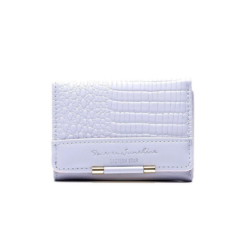 Fashion Three Folding Women's Wallet Multiple Card Slots Design Crocodile Pattern Everyday Joker Practical Wallet