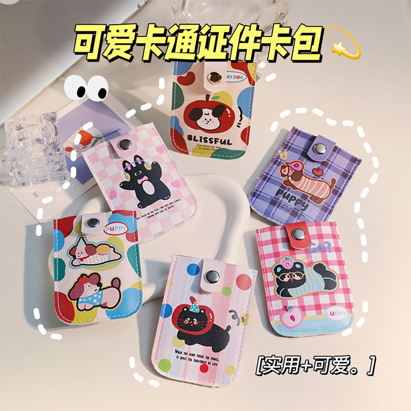 Cartoon Pull-out Card Holder Female Cute Portable Card Holder Multiple Card Slots ID Storage Bag Personality Student Small Card Clamp