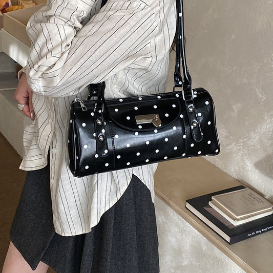 New polka dot fashionable underarm bag women's urban simple commute boston bag