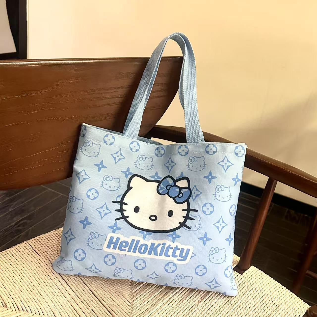 New Kitty Lightweight for Summer All-Match Cartoon Portable Office Worker Fashion Sundries Canvas Handbag