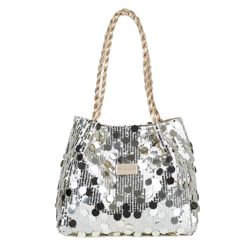 Underarm Bag Women's Korean-Style Large Sequins Western Style All-Matching Shoulder Crossbody Tote Bag