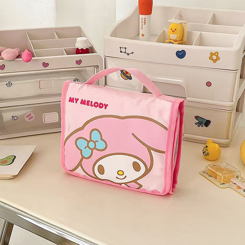 Hello Kitty Women's Storage Bag Large Capacity Pencil Case Cartoon Cute Canvas Portable Storage Bag Student Travel Portable Stationery Case