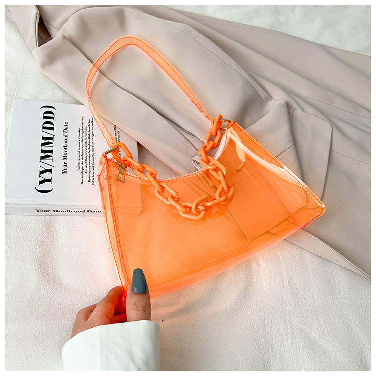 Summer New Transparent PVC Women's Bag Fashion Underarm Cute Daily Shoulder Bag