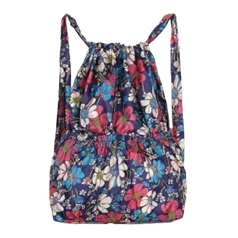 Women's Drawstring Backpack Women's Lightweight Waterproof Multi-Pocket Daily Travel Backpack