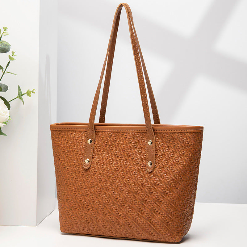 Bag Large Capacity Women's Retro Mummy Bag Western Style Handbag Printed Tote