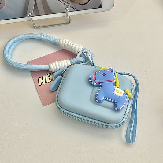 Cute Horse Design Portable Camera Case with Shockproof Protection and Adjustable Strap for Action Cameras