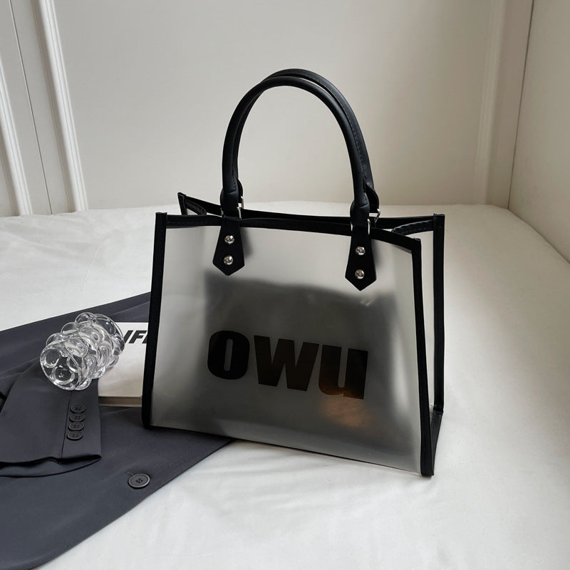 Transparent Jelly Bag Women's Large Capacity New Summer Shoulder Bag Texture Commuter Tote