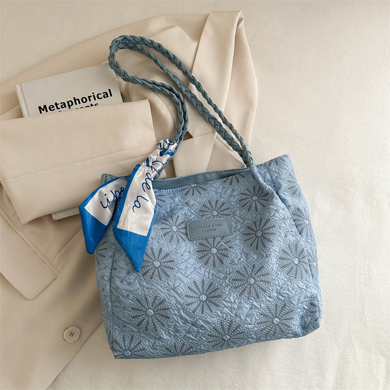 Women's Large Capacity Bag Spring and Summer New All-Match Commute Shoulder Bag College Student Class Tote Bag