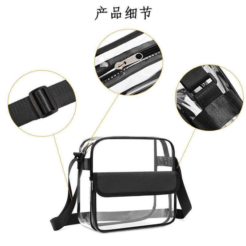 Clear PVC Crossbody Bag for Travel, Gym, Beach ¨C Multi-Functional Storage with Adjustable Strap