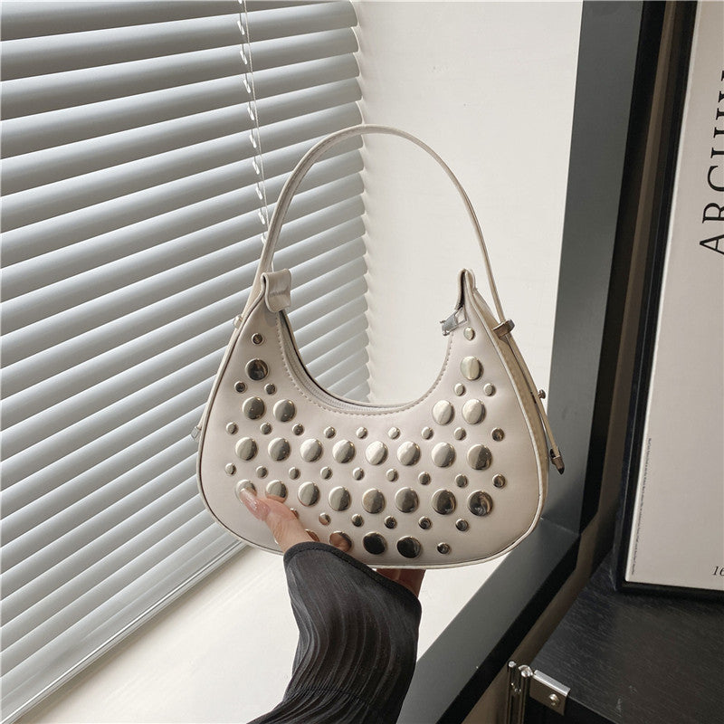 This Year's Popular Bag Summer New Korean Style Fashion Rivet Personality Shoulder Bag Ladies Crossbody Dumpling Bag